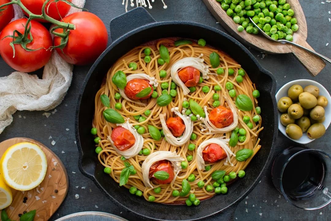 Pasta Frittata with Peas