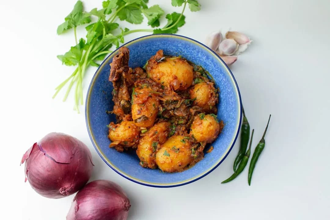 Curried Potatoes with Red Lentils