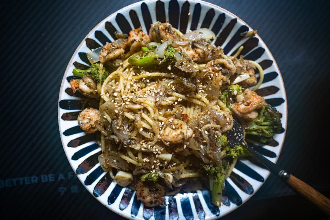Spicy Shrimp and Bok Choy Noodle Bowl